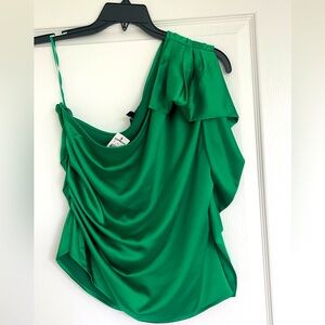 Express off shoulder satin blouse